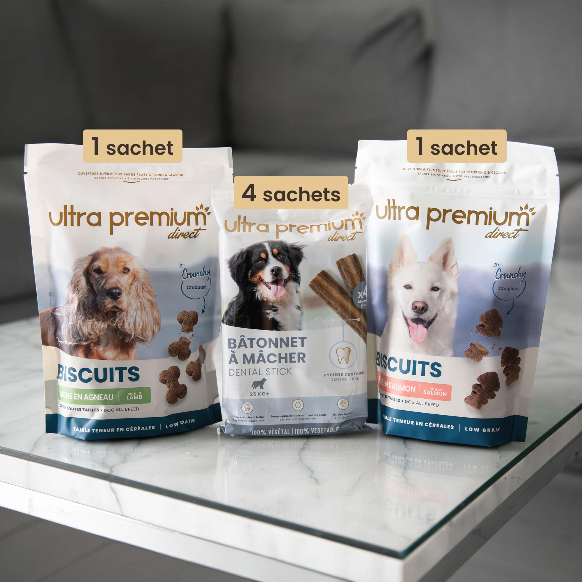 Kit plaisir grand chien +25kg sur une table