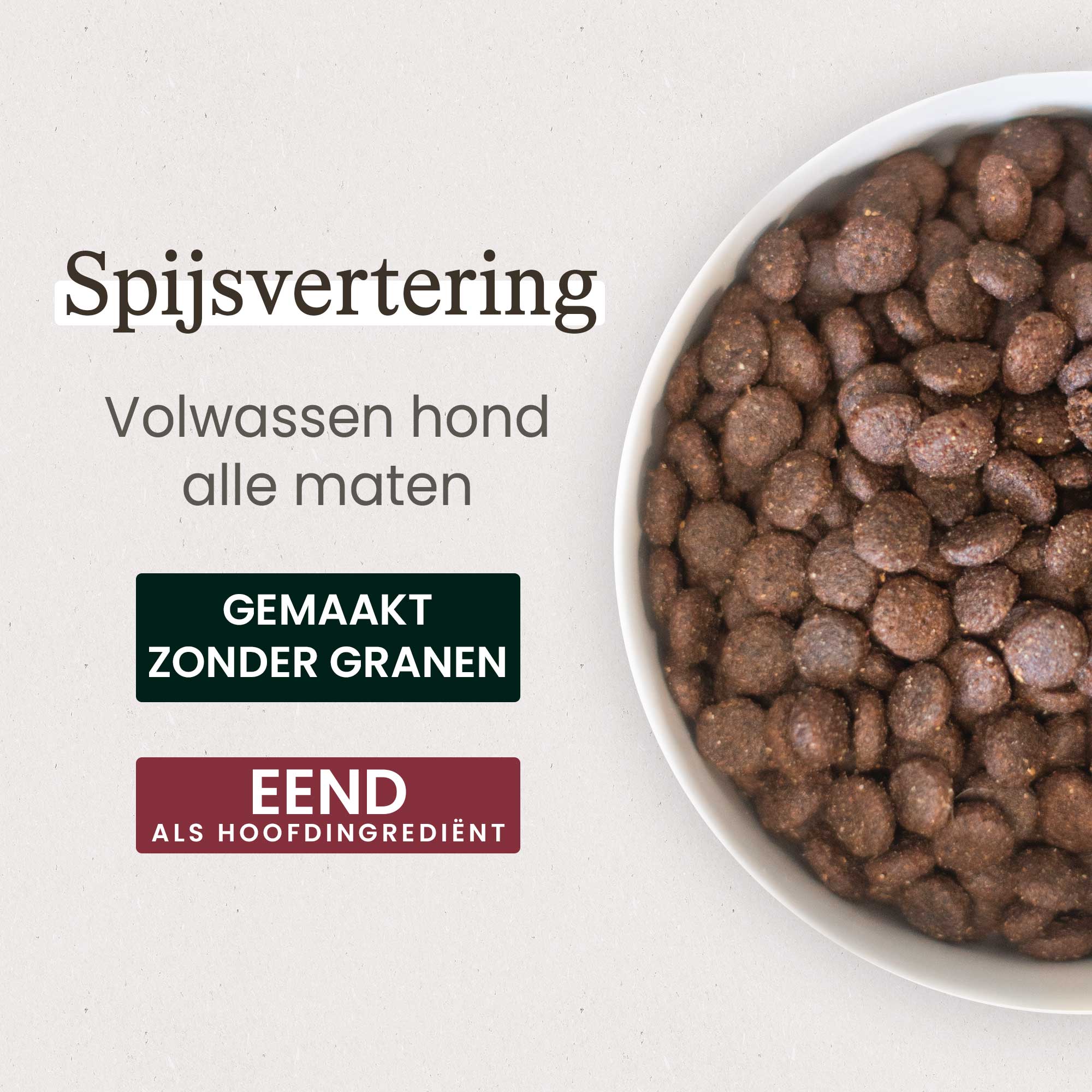 Zoomkom met Care-assortiment spijsverteringsbrokjes met eendensmaak