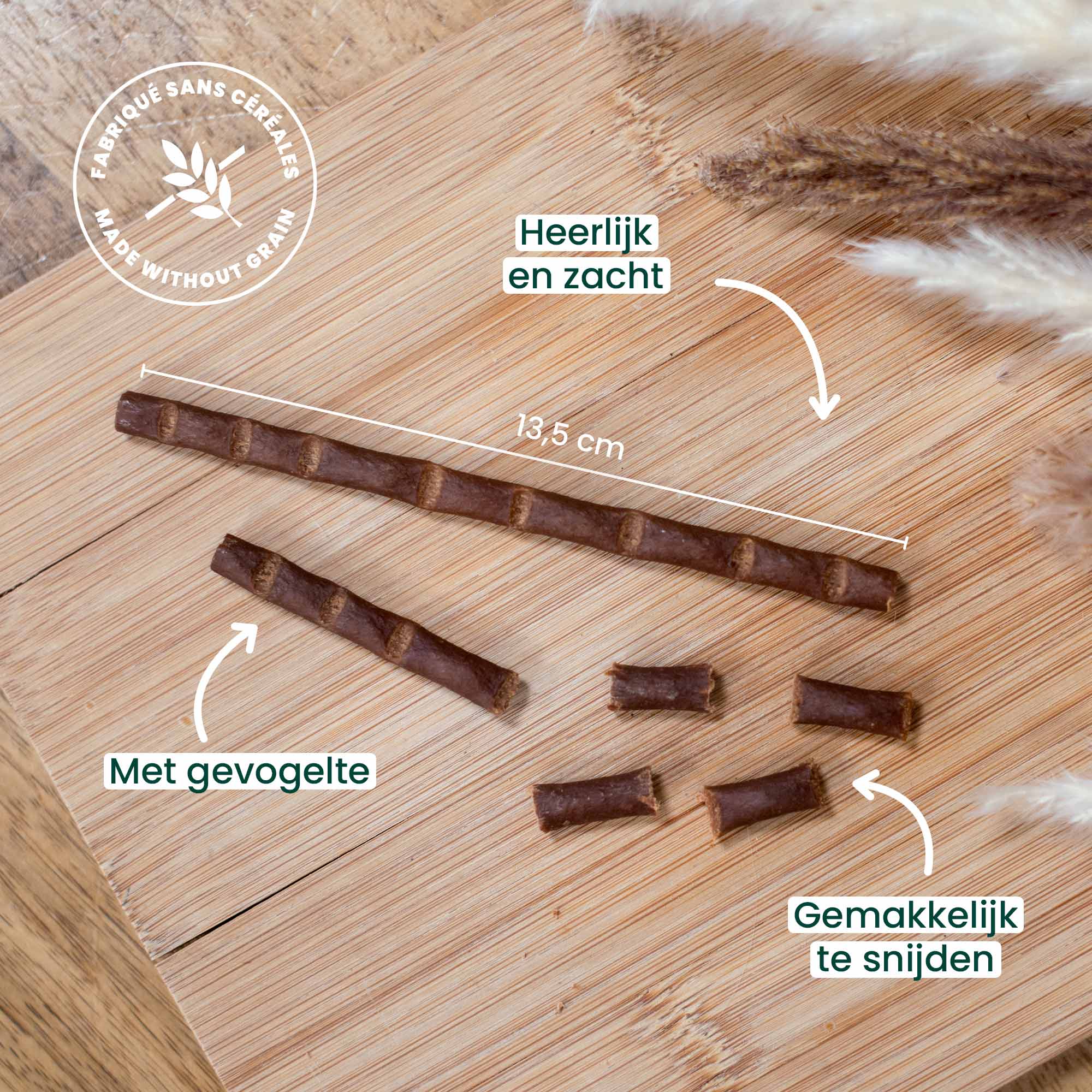 Sticks van 13,5 cm, zacht en heerlijk, gemakkelijk te snijden