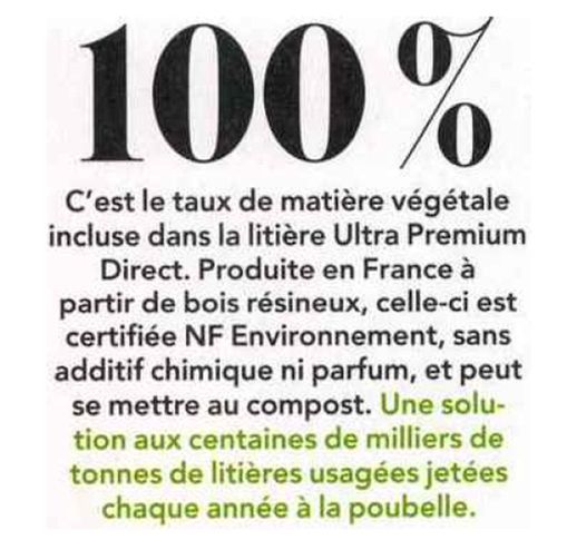 Article de Femme Actuelle Jeux Animo intitulé : "Litière 100% végétale d'Ultra Premium Direct"