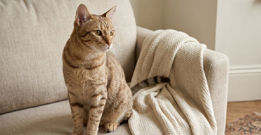 ocicat assis sur un canapé