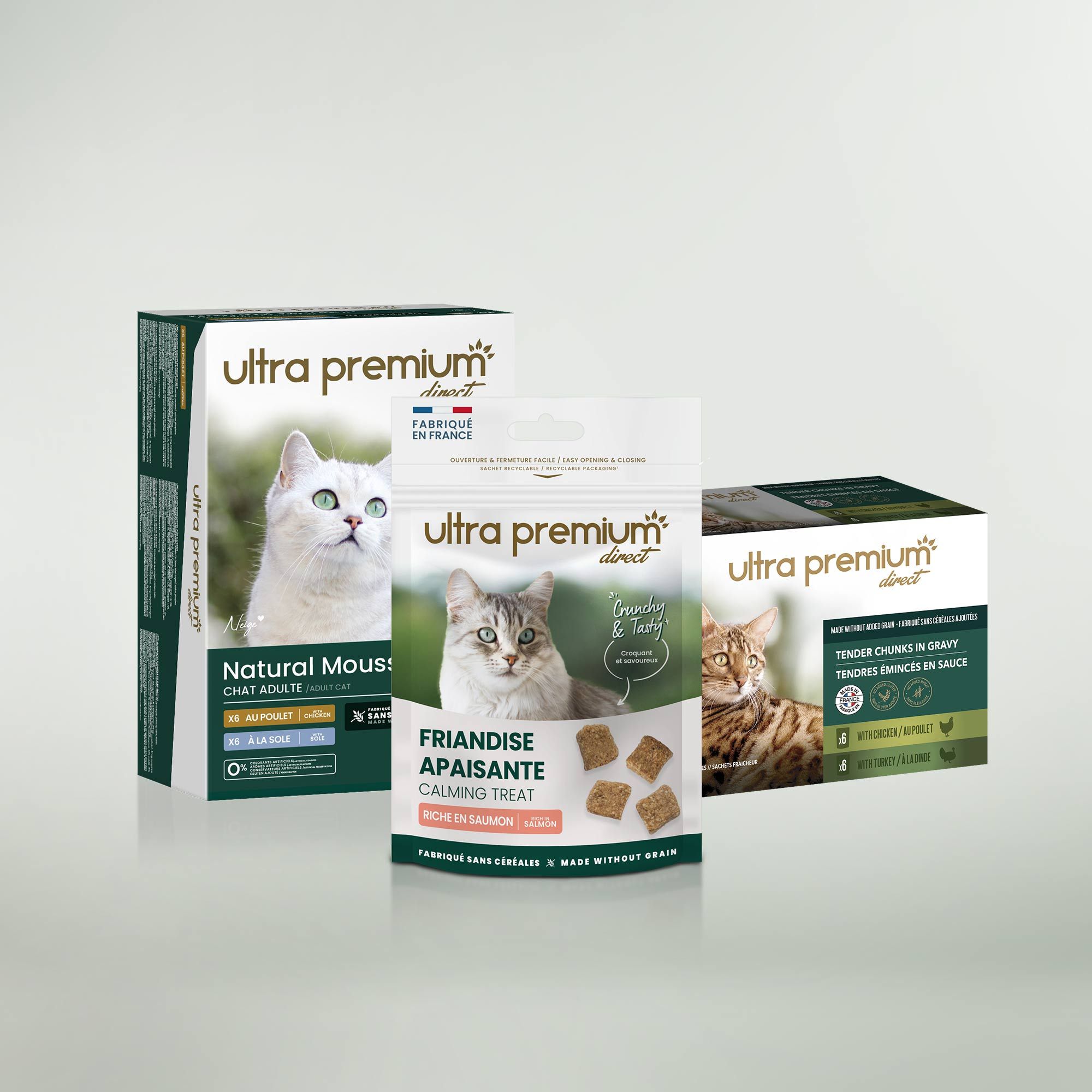 Kit Friandises et Pâtées Chat - Fabriqué en France Sans Céréales - Ultra Premium Direct