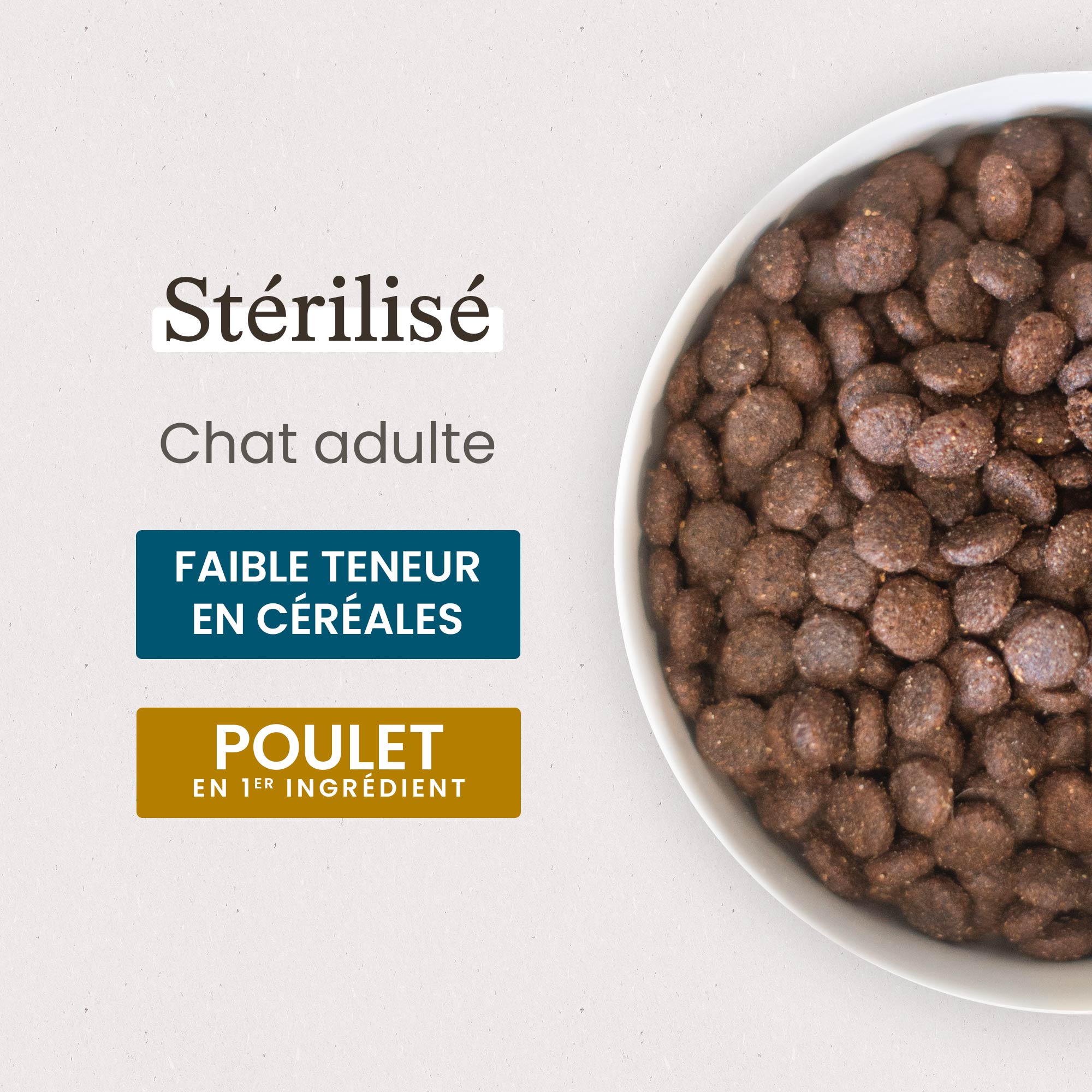 Gamelle de croquettes light pour chat adulte stérilisé