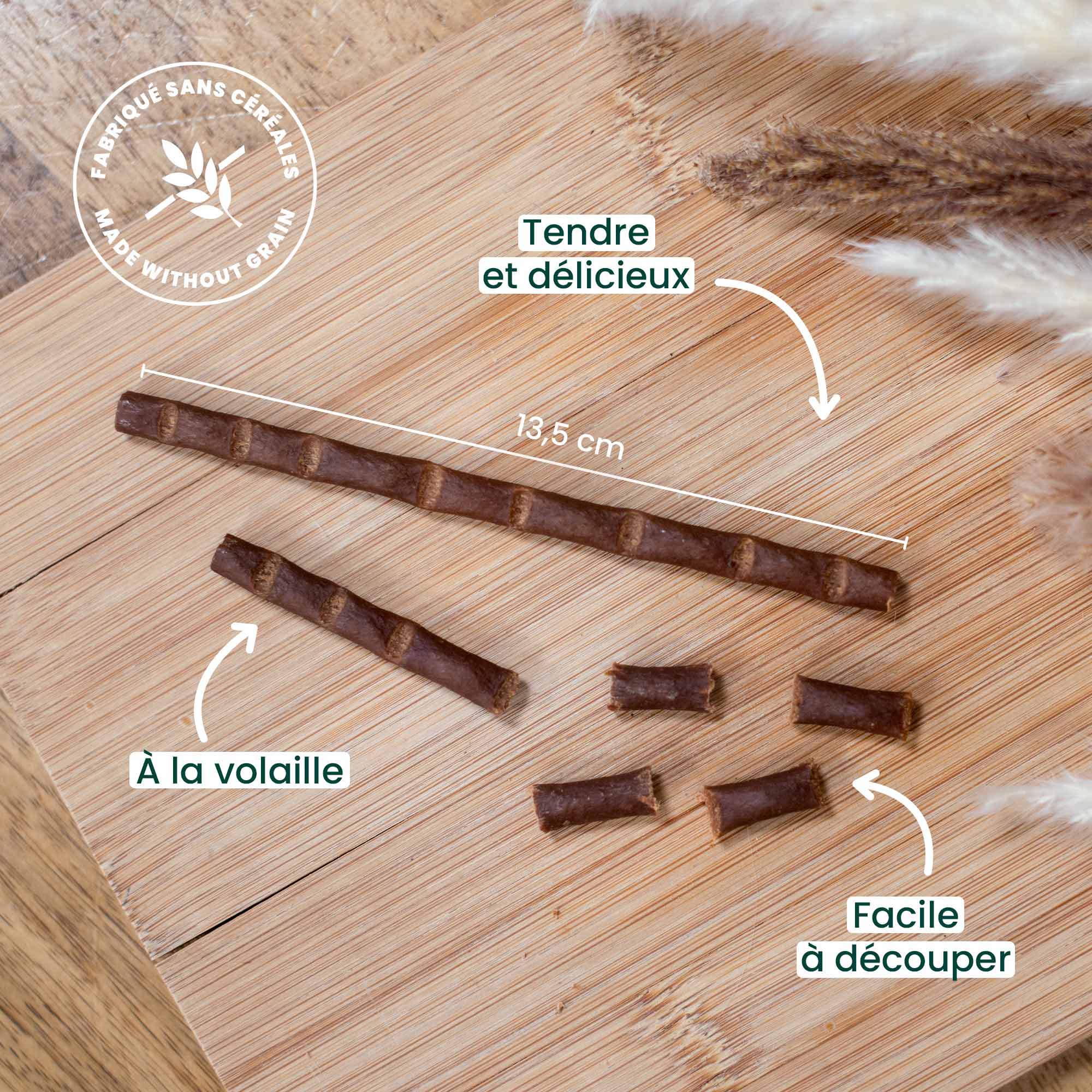 Sticks de 13,5cm, tendre et délicieux, facile à découper