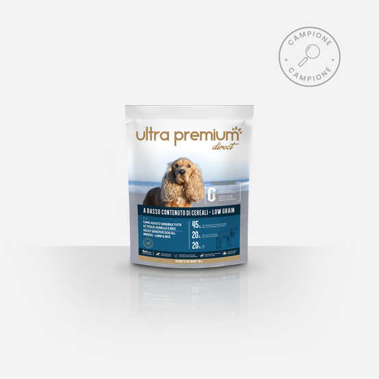 Crocchette Super Premium per cani con agnello e riso
