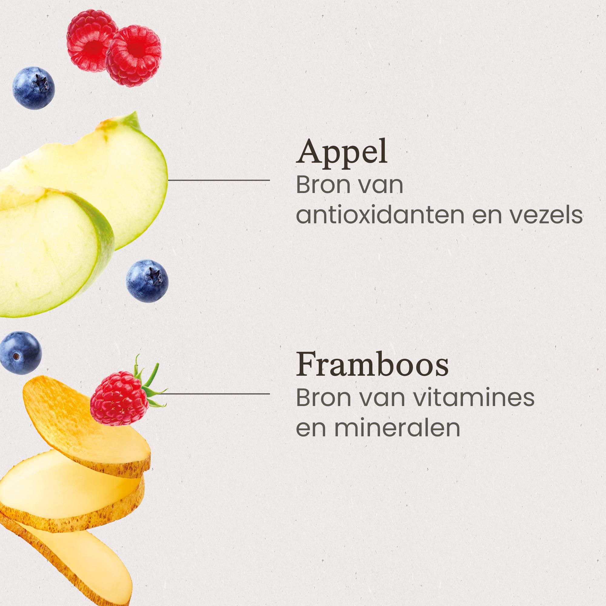 Zoom in op de ingrediënten van het graanvrije recept voor verse brokken