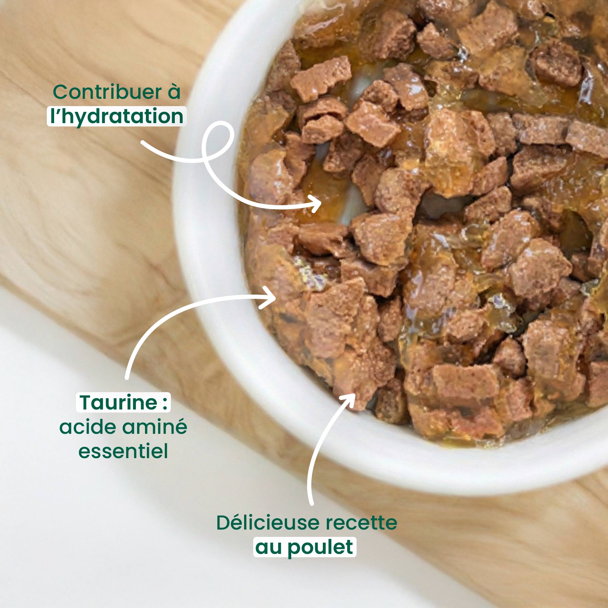 Kom met graanvrije kipreepjes in gelei op een bord