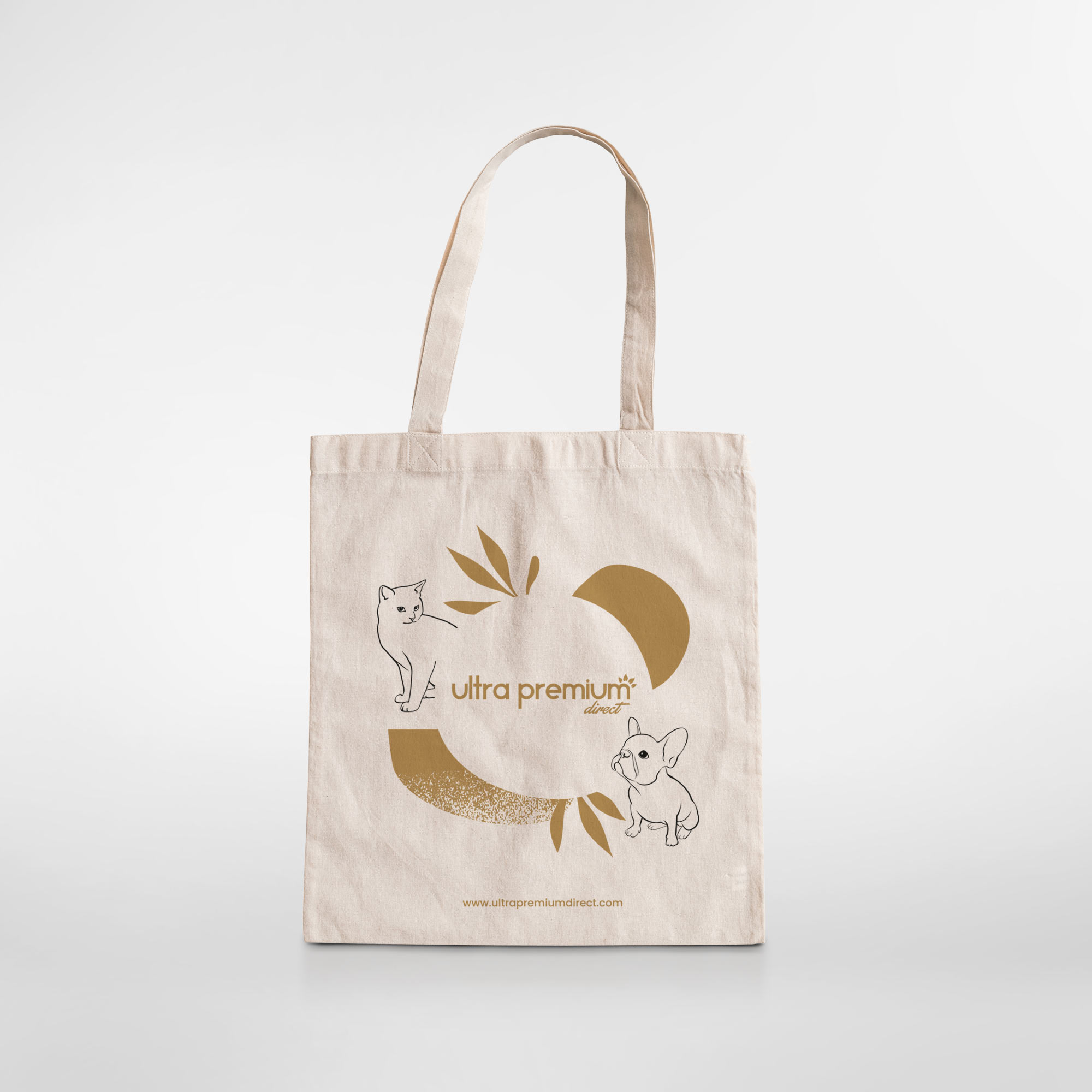 Ultra Premium Direct Totebag 100% katoen op witte achtergrond