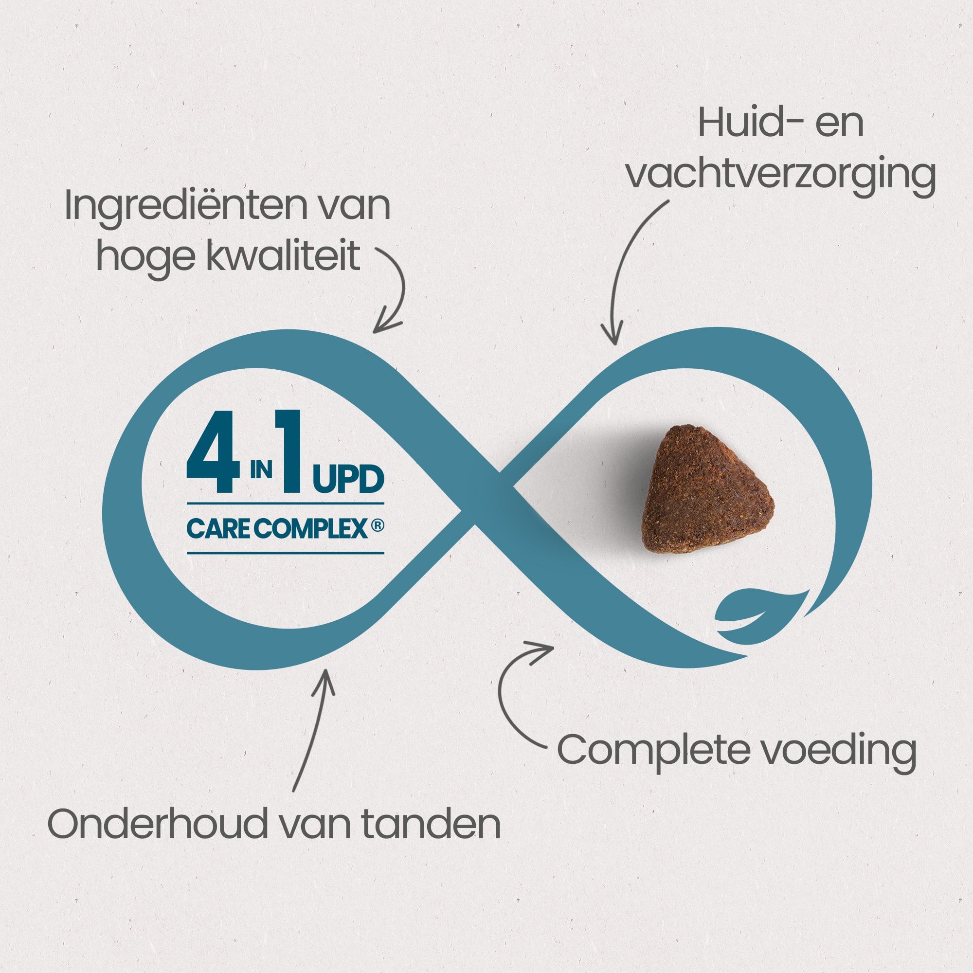 De 4 essentiële voordelen van UPD Care Complex voor een “optimale gezondheid” van zalm- en brokken voor volwassen hond van elk formaat