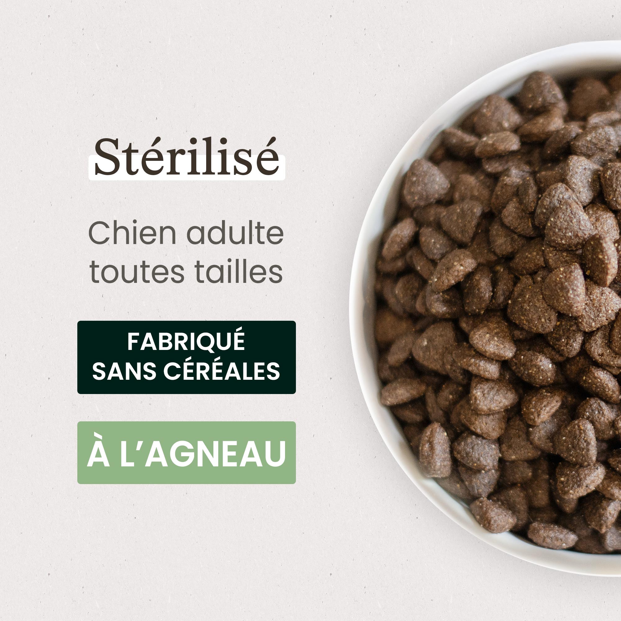 Croquettes Light Sans Céréales pour Chien Stérilisé / Surpoids