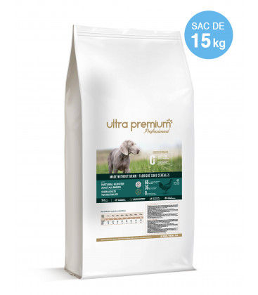 Croquettes sans céréales - Natural Hunter pour chien adulte de taille moyenne - 15 kg