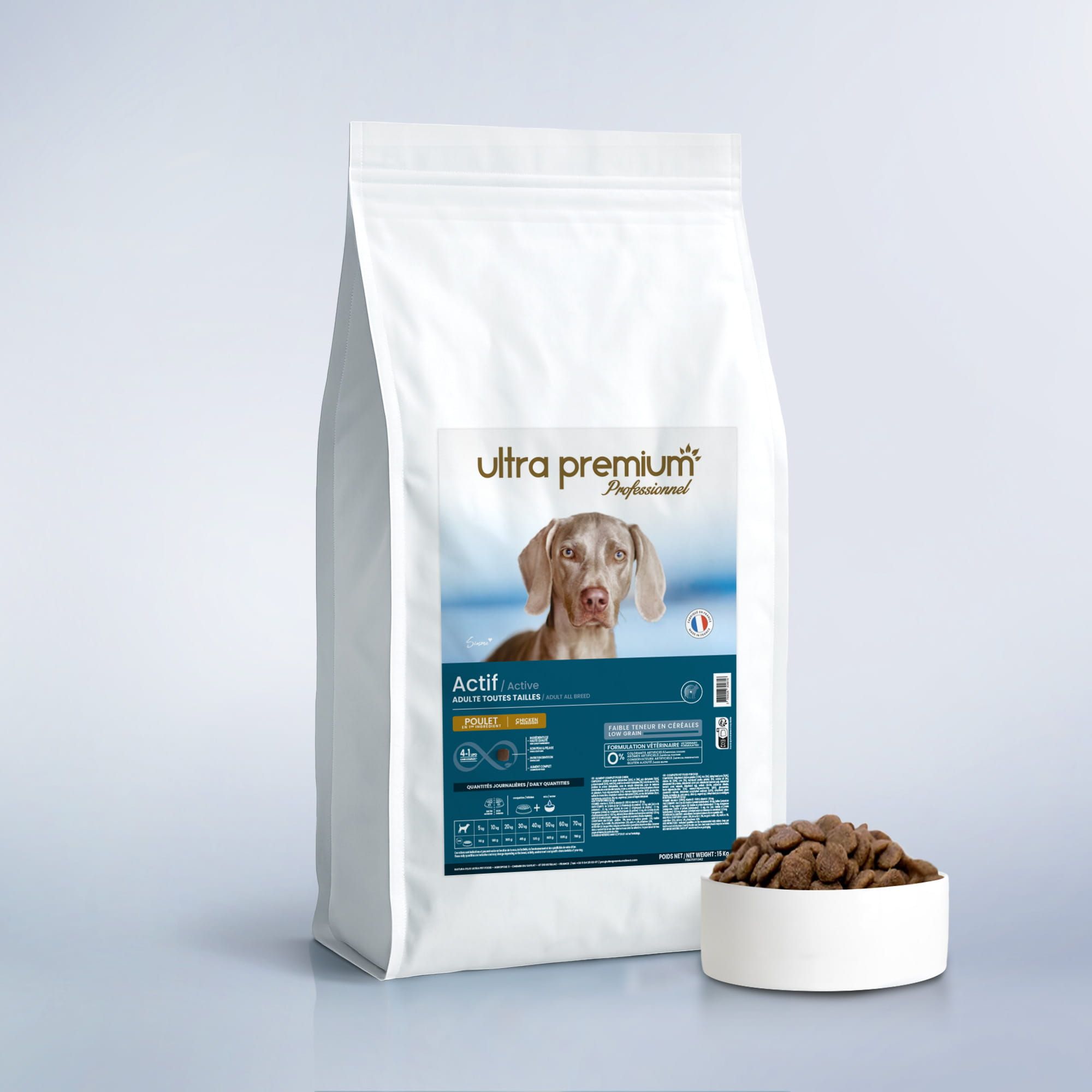Croquettes Super Premium pour Chien Actif de Toutes Tailles - 15 kg