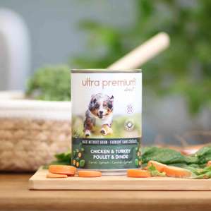 12 Boîtes de pâtée pour chien sans céréales - Poulet & Dinde