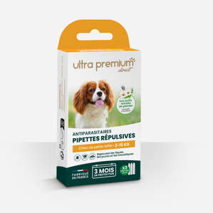 Pipettes répulsives Antiparasitaires pour chien de petite taille  (2 à 15 kg)