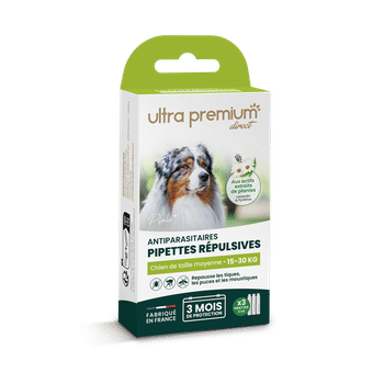 Pipettes répulsives Antiparasitaires pour chien de taille moyenne (15 à 30 kg)