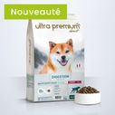 Croquettes Care pour chien Digestion de toutes tailles dut fond bleu 