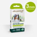Pipettes répulsives antiparasitaires pour chien de taille moyenne (15 à 30 kg), sur fond blanc