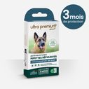 Pipettes répulsives antiparasitaires pour chien de grande taille (30 à 60 kg), sur fond blanc