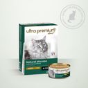 Doosje graanvrije mousse voor gesteriliseerd volwassen kat met kip op groene ondergrond