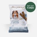 Zak met 28 kauwstaafjes voor honden van 2 tot 25 kg, op witte achtergrond
