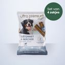Zak met 16 kauwstaafjes voor honden vanaf 25kg, op witte achtergrond