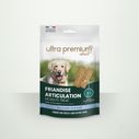 Zak graanvrije gezamenlijke snacks voor hond, op witte achtergrond