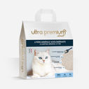 Samenklonterende minerale kattenbakvulling 5L in 100% natuurlijke klei, op witte ondergrond