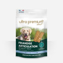 Zak graanvrije gezamenlijke snacks voor hond, op witte achtergrond