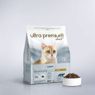 Lichte voerbak met kippenbrokjes voor gesteriliseerde katten