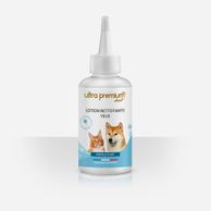 Lotion nettoyante yeux pour chien et chat, sur fond blanc