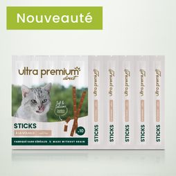 Sachet de friandise sticks à la volaille sur fond vert
