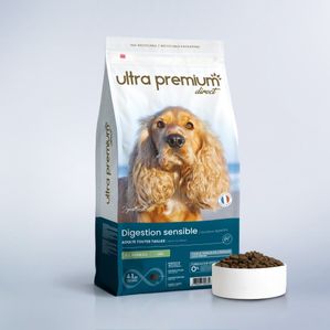 Recette inchangée ancien pack à gauche nouveau pack à droite croquettes Super Premium pour Chien Agneau et Riz