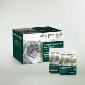 Sachets Fraîcheur pour Chat Sans Céréales - Tendres Emincés en Sauce Saumon / Cabillaud