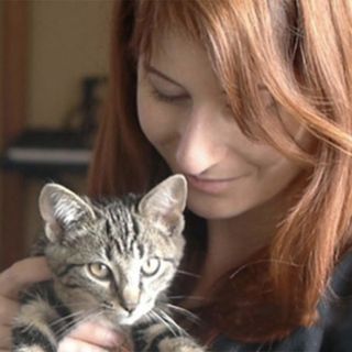 Marion Ruffié et son chat