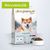 Croquettes Care pour chien Digestion de toutes tailles sur fond bleu 