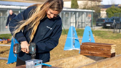 Travaux dans un parc d'agility