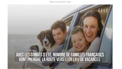 Article de Elle : "Abandon d’animaux : un phénomène qui s’intensifie l’été, et qui choque les Français"