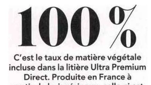 Article de Femme Actuelle Jeux Animo intitulé : "Litière 100% végétale d'Ultra Premium Direct"