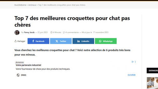 top 7 des meilleures croquettes pour chat pas chères