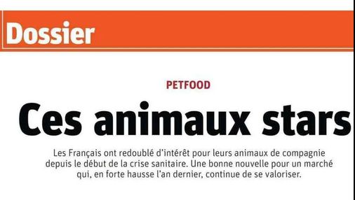 Article de LSA intitulé "Ces animaux stars"
