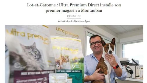 Article de Sud Ouest intitulé : "Lot-et-Garonne : Ultra Premium Direct installe son premier magasin à Montauban"