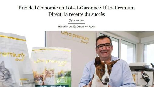 Article de Sud Ouest intitulé : "Prix de l'économie en Lot-et-Garonne : Ultra Premium Direct, la recette du succès"