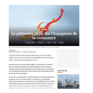 palmarès 2024 champions de la croissance