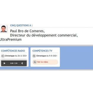 Article de Media RH intitulé : "Paul Bro de Comeres, Directement du développement commercial, UltraPremium"