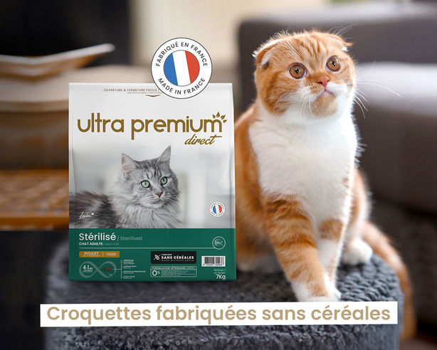 Sachets Fraîcheur Chat Sans Céréales - Emincés au Poulet à la Dinde - Ultra  Premium Direct