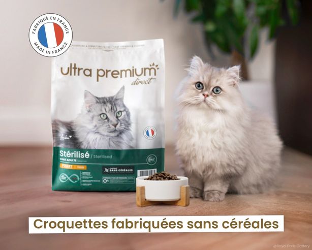Croquettes chat stérilisé sans céréales 