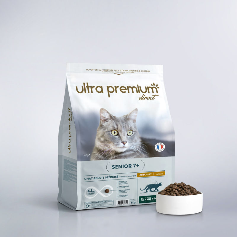 Sac de croquettes senior 7+ au poulet pour chat