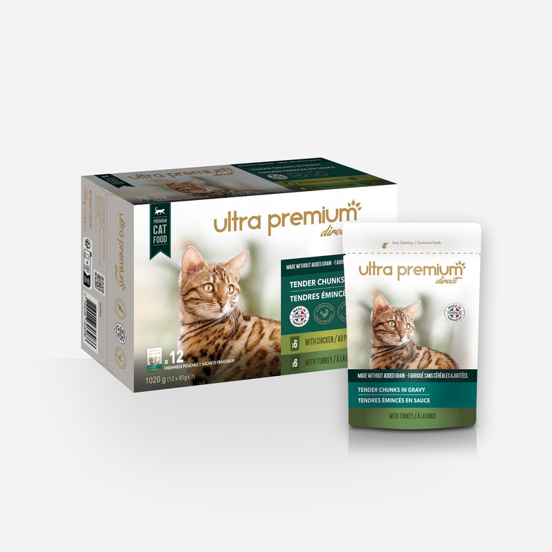 Ultra Premium Direct 48 sachets fraîcheur pour chat sans céréales