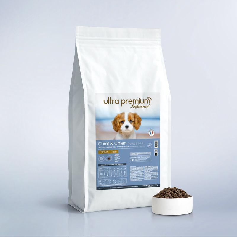 Croquettes super premium pour chiots de petite et moyenne taille - 15 kg