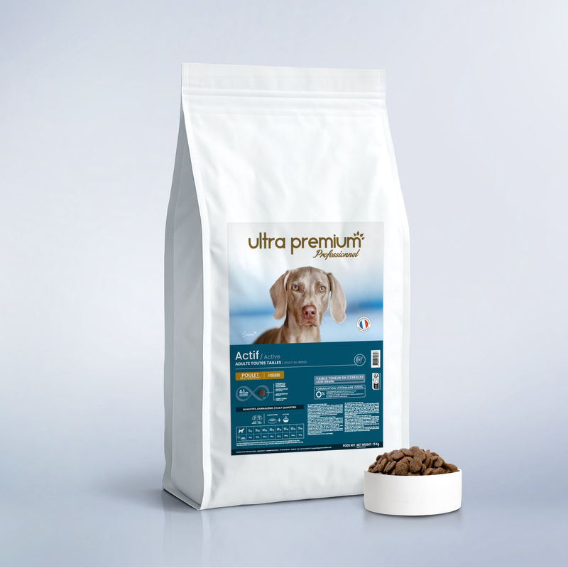 Croquettes Super Premium pour Chien Actif de Toutes Tailles - 15 kg